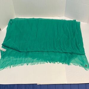 Calvin Klein Green Scarf, shawl, wrap. 2 yards long.